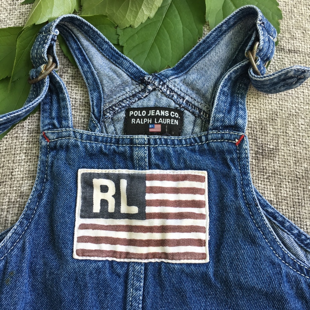 ⬇️$29 POLO RALPH LAUREN RL Flag OVERALLS Skirt - Picture 3 of 7